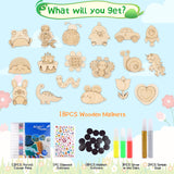 GEWUJATOP 18 Wooden Magnet Set,Wooden Art Craft Supplies Painting Kit for Kids,Easter Basket Stuffers,Classroom Exchange Gift for Boys Girls,Party Favors Crafts Birthday Gifts for Kids GEWUJATOP