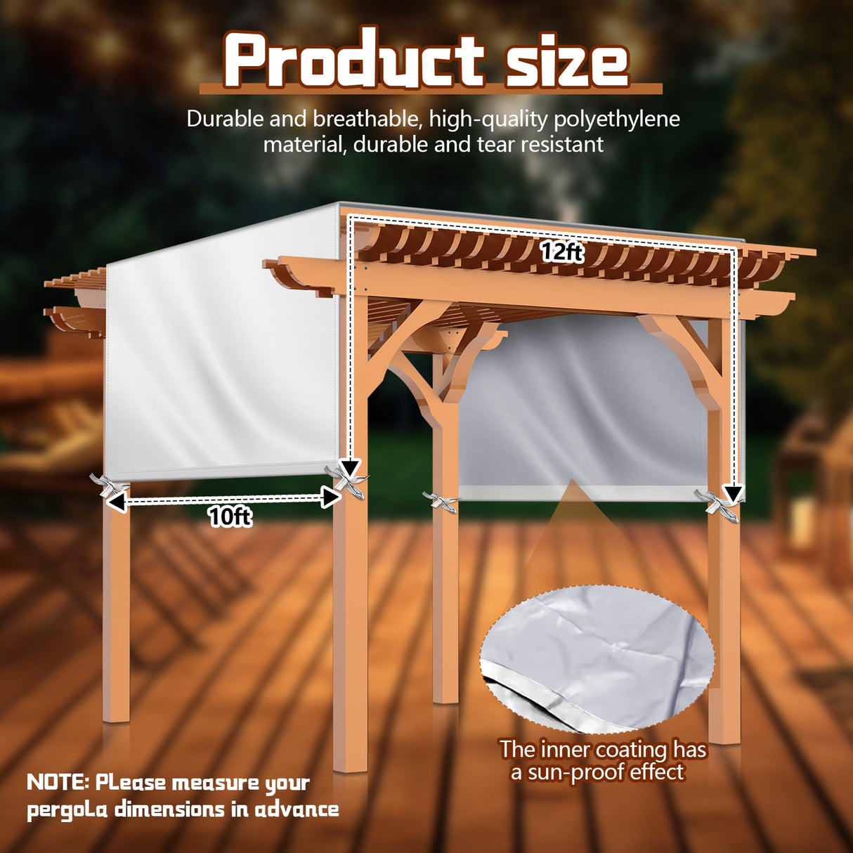 Wowangce Universal Pergola Replacement Canopy Outdoor Canopy Shade Cover Beige Waterproof Shade Canopy Top Cover for Outdoor Patio Porch Backyard(12 x 10 Ft) Wowangce