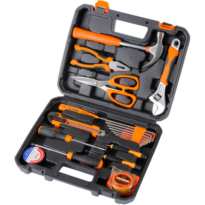 Home Tool Set - 20 Pieces Basic Mechanic Tool Kit with Toolbox Ideal Choice for Household Repair - WoodArtSupply