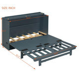 Tdewlye Queen Size Murphy Bed Wall Bed with Built-in USB Charging Ports & Drawer,Mobile Cabinet Murphy Chest Bed Wooden Space-Saving Folding Murphy Bed for Bedroom Guest Room (Gray-@LI) Tdewlye