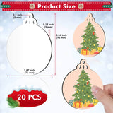 Sublimation Ornament Blanks Bulk, Cridoz 20 Pieces Sublimation Blanks Ornaments with Red Ribbon Double-Side MDF Personalized Blanks for Christmas Day and Halloween Day Decor cridoz
