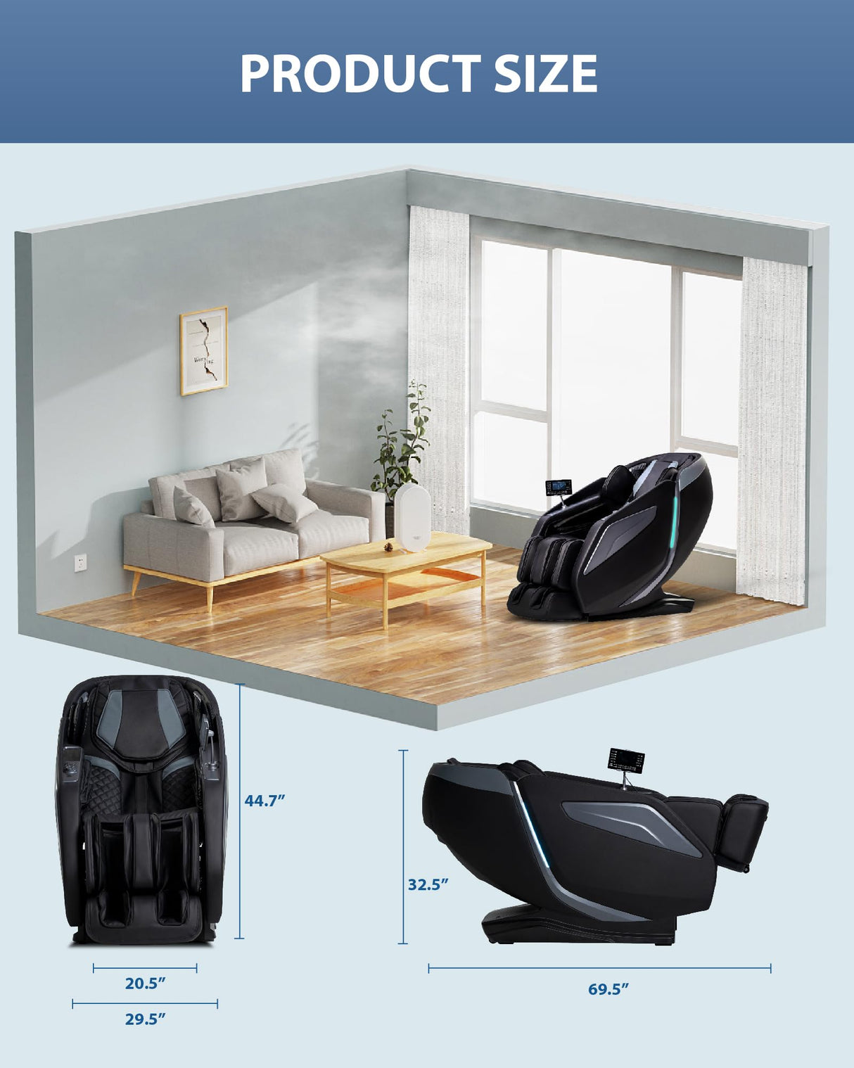 MeitFith 4D Massage Chair: Full Body Zero Gravity Massage Chair Full Body SL Track Chair Massage Black MeitFith