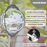 WindMage 4Pack 8inch Sublimation Wind Spinner Blanks 3D Aluminum Metal Wind Sculpture Kinetic Spinners for Yard Garden Indoor Art Sublimation Christmas Ornament Hanging Decoration (Xmas Tree Truck) WindMage