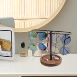 BDBDYEAY Sunglass Organizer, Multiple Glasses Holder Stand for Men and Women, Wood Eyeglass Holder Rack, Metal Sunglasses Organizer Storage for dresser, desk, bedroom, nightstand BDBDYEAY