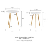 Nesting Side Tables - Set of 2 Round End Tables for Living Room, Bedroom, or Home Office - Accent Table Set - Mid-Century Modern Living Room Furniture by Lavish Home (White/Natural) Lavish Home