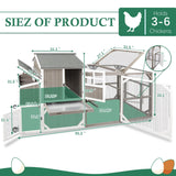 Magazoopet 95.3" Large Chicken Coop with Run, Tractor Hen Chicken House with 3 Nesting Boxes, Portable Duck Rabbit Quail Hutch Poultry Cage for 4-6 Chickens with 6 Access,Pull-Out Tray Magazoopet