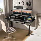 FICIHI Electric Standing Desk USB A/C Charging Port, Electric Height Adjustable Desk, 63 x 30 inches Desk with 4 Drawers,Larger Table Legs,Ergonomic Workstation Suitable for Home Gaming Office FICIHI