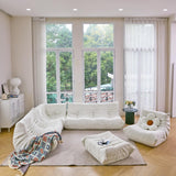 N&V Fireside Three Seater Sofa, Mid Century Armless Twin Size Floor Lounge Chair, Soft Premium Corduroy Floor Sofa, Accent Chair for Living Room, Bedroom (Brown Sugar) N&V