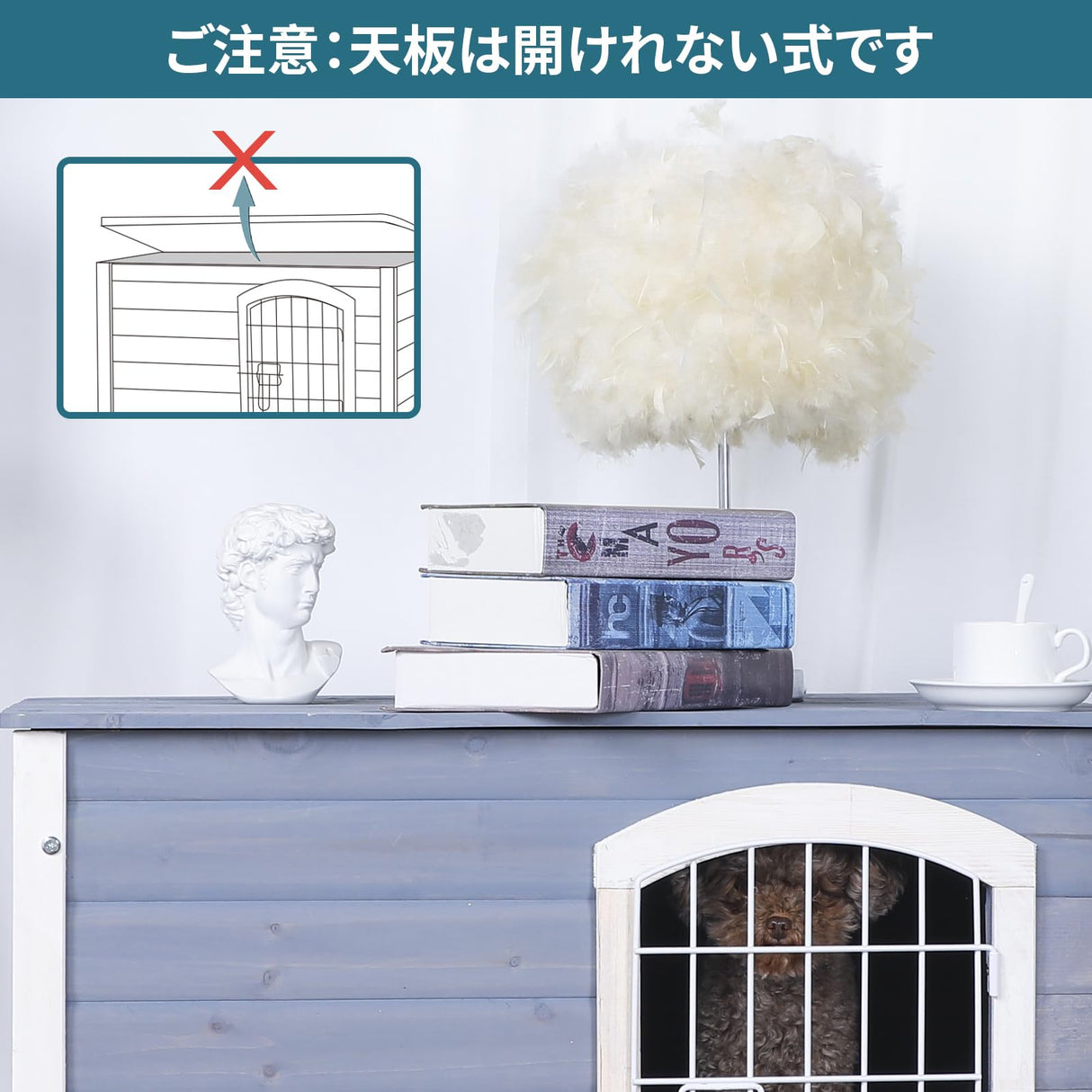 Petsfit Indoor Dog House Ventilate Wood Cat Houses for Indoor Cats with Elevated Floor&Anti-Slip Bottom Petsfit