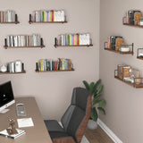 EALLRINEC Floating Shelves - 24 Inch Wall Mounted Set of 3 Rustic Wood Shelves for Wall Decor and Living Room Storage (Brown) EALLRINEC