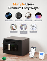 FORFEND Smart Depository Drop Safe App Alarm| Voice Command Office Deposit Safe Box Front Drop Slot | Tamper Proof Money Safe for Business Cash Slip FORFEND Security