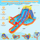 Whubefy 18Ftx14Ft Inflatable Water Slide Park Kids 3-12, Big Waterslide Bounce House with Extra Long Slides, Splash Pool, Kiddie Pool, Blow Up Water Slides Inflatables for Kids Backyard Water Fun Whubefy