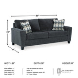 Signature Design by Ashley Abinger Chenille Contemporary Sofa with 2 Accent Pillows, Dark Gray Signature Design by Ashley