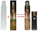 Yongkang Sublimation Pen Bag Pen Sleeve 3 Pieces (Blank Leather + Colored Leather) Capacity of 1-3 pens DIY Process (Black) Yongkang