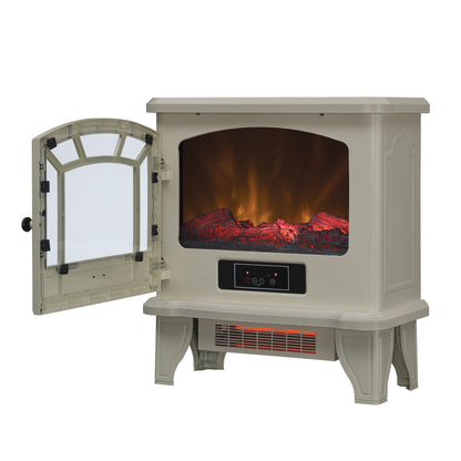 duraflame® Infrared Quartz Electric Fireplace Stove Heater, Cream