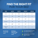 Treaton, 1.5" Split Wood Bunkie Board King Size Bed - 4-Piece Under Mattress Support, Fully Assembled, Fabric Ventilation Cover-Replaces Wooden Slats or Box Spring for Bed Frames Treaton