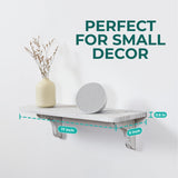 Real Wood Rustic White Farmhouse Wall Shelves - 17 inch (3 Pack) - Easy to Install, Template and Video Included - White Washed Floating Shelves, Antique Floating Shelves Willowy