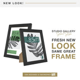 MCS Studio Gallery 8.5x11 Picture Frame Black Woodgrain Shatter Resistant Glass, Vertical & Horizontal Wall Hanging & Easel for Tabletop Display, Rectangle Photo Frame for Photos, Posters & Art Prints (1-Pack) MCS