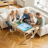 VEVOR 1500-Piece Puzzle Table with 4 Drawers, Adjustable 6-Angle Tilt, 34x25in Felt Surface Board at 26in Height, Folding Legs & Cover, Adult Jigsaw Accessories, Gift for Mom VEVOR