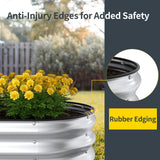 Kesfitt Raised Garden Bed Kit,Outdoor Galvanized Planter Large Metal Raised Boxes with Safety Edging and Gloves for Gardening Vegetables,Fruits,Flower(4x2x1FT) Kesfitt