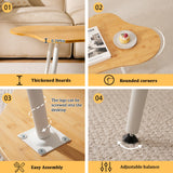 ZHUMUJIAJU Modern Coffee Table for Living Room- Small Tea Tables with Bamboo, Mid Century Modern Coffee Tables Adjustable, Wood Accent Sofa Center Table for Living Room & Office ZHUMUJIAJU