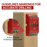 Drill Guide Jig 30 45 90 Degree Portable for Drilling Angled and Straight Hole Drilling Template Block Cable Railing Lag Screw Kit Wood Post (Red-without drill bit) Guanlotion