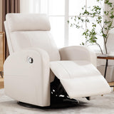 HOMYKA Swivel Rocker Recliner, Manual Glider Rocking Recliner Chair, Swivel Reclining Lounge Chair Nursery Glider Recliners for Small Spaces, Living Room, Beige HOMYKA