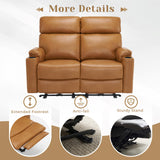 PALLOME Power Recliner Loveseat, Electric Reclining Sofa with USB & Type-C Ports, Wall Hugger Recliner with Extended Footrest, Loveseat Couch for Living Room, RV (Brown) PALLOME