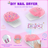 Kids Nail Polish Set for Girls, Non-Toxic Quick Dry Nail Art Salon Kit with Nail Dryer and Peelable Nail Polish,Ideal Gift Toys for Girls Age 3-12 Websonaw