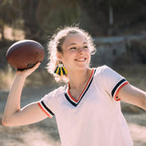 Hying Football Earrings for Women, Sports Rolls Ball Dangle Earrings Green Yellow Tassel Pendant Earrings Holiday Fashion Jewelry Gift Earrings for Super Bowl Celebration Party Favor Hying