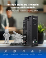 Inslogic 3D Printer Resin, Standard Pro Resin 405nm UV-Curing 3D Resin for LCD/DLP/SLA 3D Printing, High Precision & Low Shrinkage & Fast Curing (Dark Gray, 1kg) Inslogic