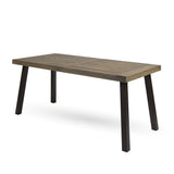 Christopher Knight Home Della Outdoor Acacia Wood Dining Table with Metal Legs, Grey Finish / Rustic Metal Christopher Knight Home