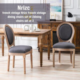Nrizc French Country Dining Chairs Set of 6, Farmhouse Dining Chairs, Wood Round Back Dining Room Chair for Dining Room/Living Room/Bedroom Nrizc