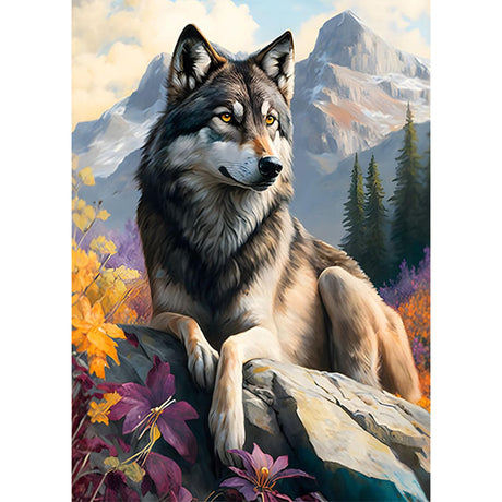 SENQAO Wolf Diamond Art Kits for Adults, Full Drill Diamond Dots Paintings for Beginners, Round 5D Paint with Diamonds Pictures Gem Art Painting Kits DIY Crafts Kits 30x40cm SENQAO