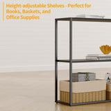 TIQLAB Small Entryway Table, 29.5" Narrow Console Table with Shelves, Sofa Table, Couch Table, Side Table, Entry Table for Hallway, Living Room, Small Space, Black TIQLAB