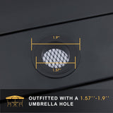 VICLLAX 5 Pieces Patio Dining Set, Outdoor Furniture Set Includes 1 Square Outdoor Table and 4 Stackable Patio Sling Chairs, Black Tabletop and Grey Fabric VICLLAX