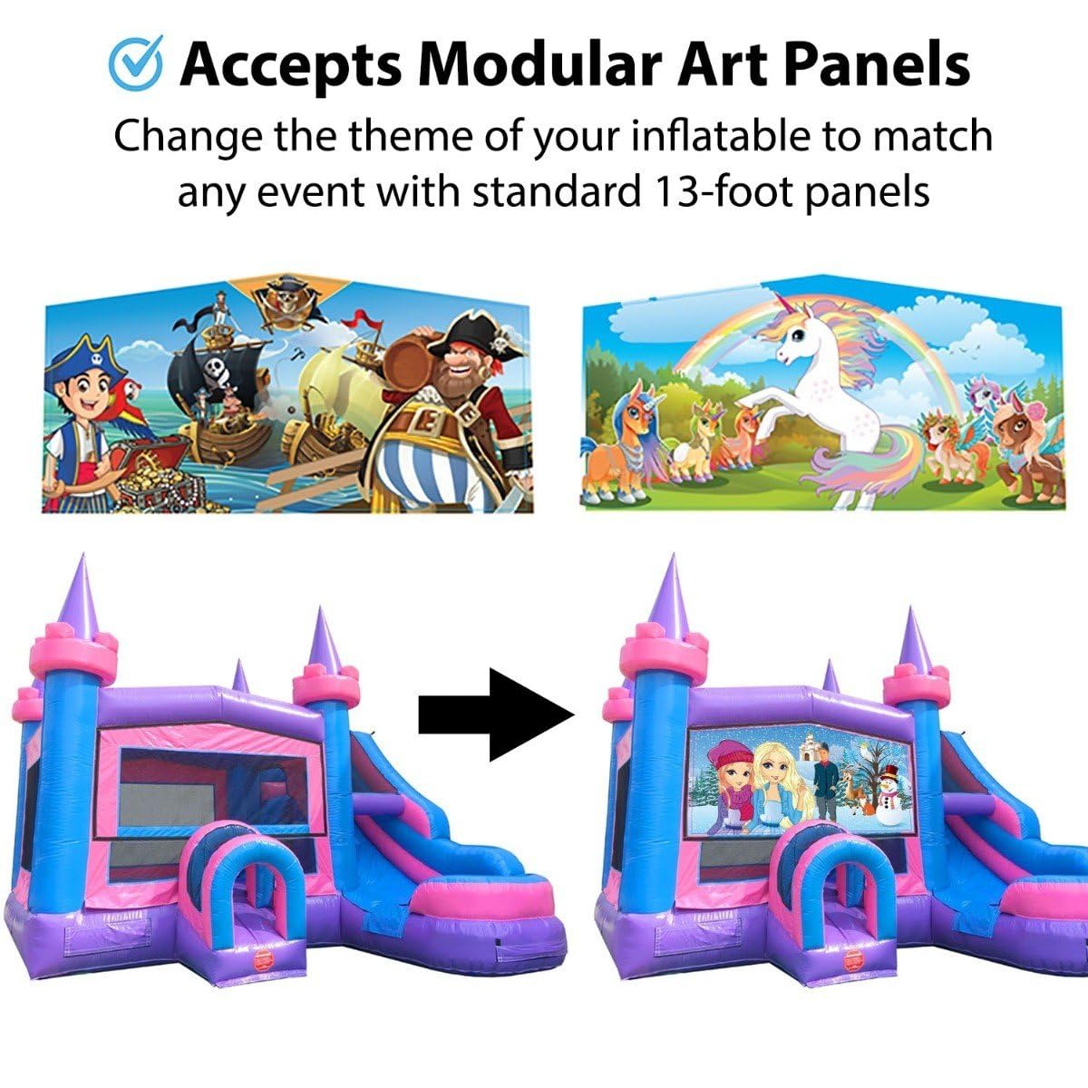 TentandTable Inflatable Bounce House Water Slide for Kids 5-12 Large, Commercial Grade Bouncy Castle for Adults, Jump House, Includes Electric Air Blower, 19' L x 18.5' W x 16' H, Pink Modular TentandTable