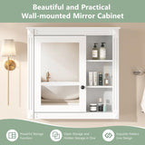 Merax Bathroom Medicine Cabinet with Mirror Door & Adjustable Shelves, 30" x 28" Wall Mounted Storage Cabinet Over The Toilet Merax
