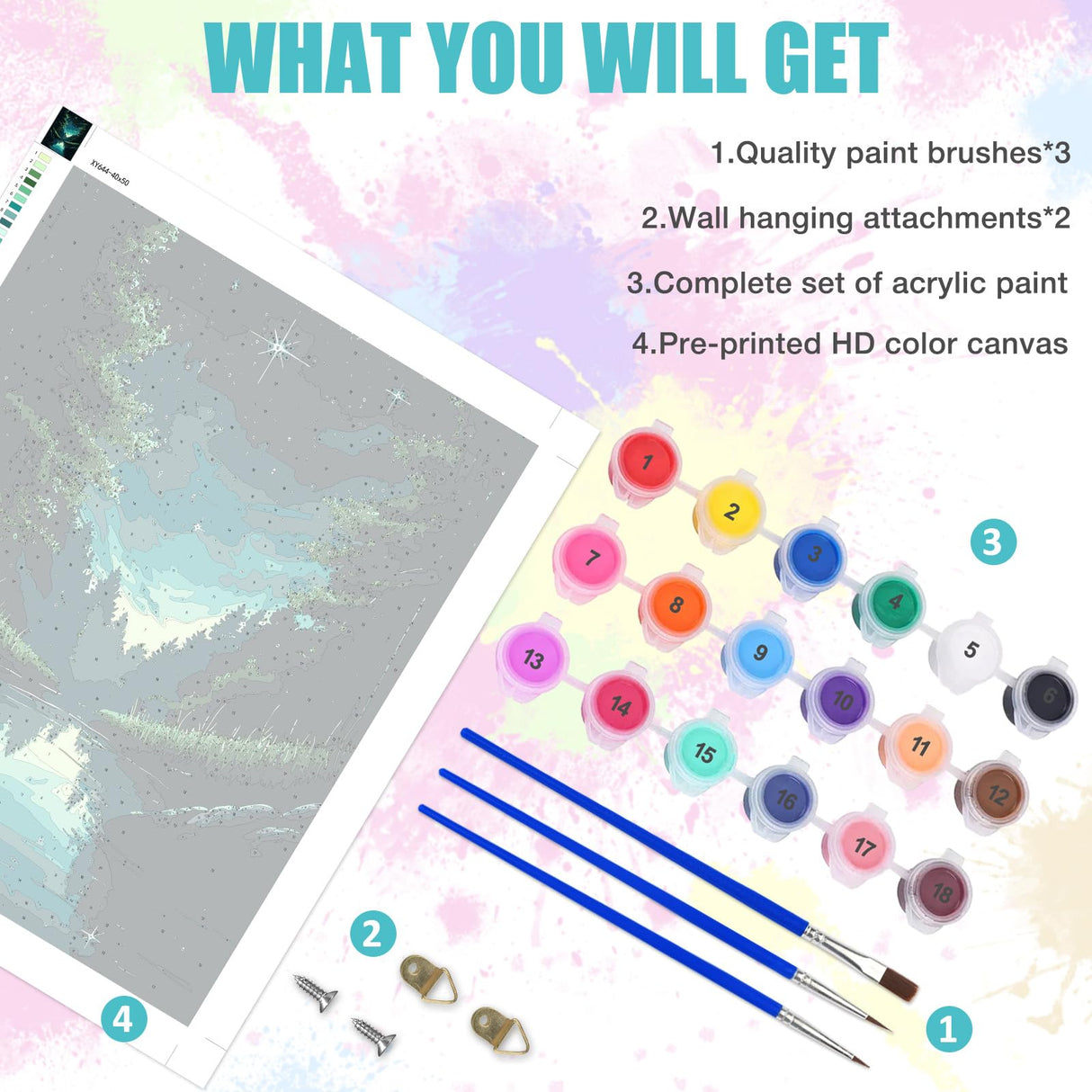 Lxmsja Serene Forest Paint by Numbers Kit for Adults, Starry Night Acrylic Paint by Numbers for Adults Beginner, DIY Craft Supplies Oil Painting Kits for Home Wall Decor 16x20 inch (No Frame) Lxmsja