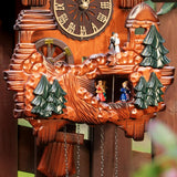Ninefish Handcrafted Cuckoo Clock with Dancing Figures: A Wall-Mounted Cuckoo Clock for Your Home Decor to Add a Natural Countryside Touch and Perfectly Accent Your Living Space Ninefish