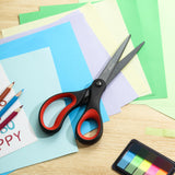 LIVINGO 3 Pack Titanium Scissors All Purpose - Non Stick Stainless Steel Sharp Scissors Set Heavy Duty for Office School Sewing Crafting Cutting Fabric Paper, Comfortable Grip, 5”, 7” & 8” LIVINGO