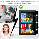 3.0 Cuft Large Biometric Safe Box, Personal Safes for Home Use Fire and Water Proof with Fingerprint Lock, Fireproof Safe with Fireproof Waterproof Bag, Security Safety Box for Home Office Mitlvge