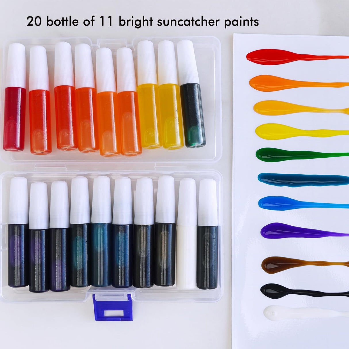 Winlyn 30 Sets Halloween Suncatchers Ornaments Decorations DIY Window Paint Art Suncatchers Halloween Craft Kits Jack-O'-Lantern Ghost Spider Sun Catchers for Kids Classroom Activities Art Project Winlyn