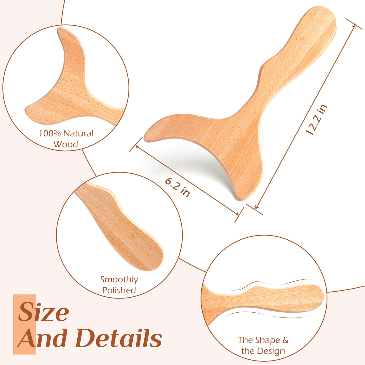 Wood Therapy Massage Tools, Wooden Lymphatic Drainage Massager, Body Sculpting Tools, Wood Therapy Tools for Cellulite Reduction, Muscle Tension Relief, Body Contouring and Shape Enhancement MoHern