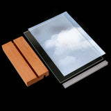 newnewshow Acrylic Sign Holder with Wood Base Wood Sign Holder Vertical or Slant Back Display for Store Office (5x7 L/T) newnewshow