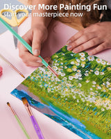 Nicpro 12pcs Artist Paint Brush Set, Pastel Painting Brushes Kit with Flat, Round, Filbert, Angle and Detail Paintbrushes, Nylon Bristles Paint Brushes for Acrylic Oil Watercolor Gouache Canvas Face Nicpro