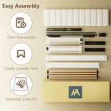 King Size Bed Frame with Vertical Chanel Tufted Headboard and Wingback, Upholstered Platform Bed, Strong Wooden Slats, Easy Assembly, Noise Free, No Box Spring Needed, Beige Velvet HAOARA