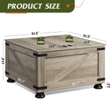 WLIVE Coffee Table, Farmhouse Flip Top Coffee Table with Storage, Square Center Table for Living Room, Bedroom and Office, Grey Oak WLIVE