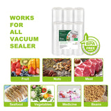 Bonsenkitchen Vacuum Sealer Rolls Bags, 6 Pack 3 Rolls 11" x 20' + 3 Rolls 8" x 20' Commercial Grade BPA Free Bag Rolls, Durable Customized Size Food Vac Bags for Storage and Sous Vide Cooking VB3211 Bonsenkitchen