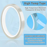 10 Rolls Heat Transfer Tape , High Temp Tape for Sublimation Transfer Tape for T-shirts, Coffee Cups, Heat Resistant Tape for Heat Press Tape Powder Coating, No Residue Transparent, 0.39-inch x 108 ft Mckanti